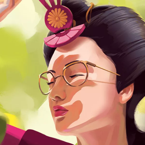 Portrait d’Aïko, princesse puis impératrice du Nouvel Empire Portrait d'Aïko, princesse puis impératrice du Nouvel Empire. Image issue des «Aventures de Kanako Sawada» © Sandrine Pilloud, Lionel Tardy