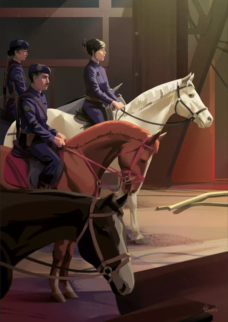 Aïko arrive à Shimada. Image issue des «Aventures de Kanako Sawada» © Sandrine Pilloud, Lionel Tardy